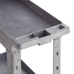 Lavex Medium Gray 2-Shelf Utility Cart - 34 1/2