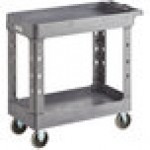 Lavex Medium Gray 2-Shelf Utility Cart - 34 1/2