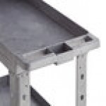 Lavex Medium Gray 2-Shelf Utility Cart - 34 1/2