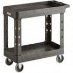 Lavex Medium Gray 2-Shelf Utility Cart - 34 1/2