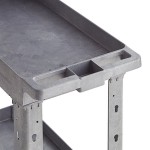 Lavex Medium Gray 2-Shelf Utility Cart - 34 1/2