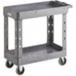 Lavex Medium Gray 2-Shelf Utility Cart - 34 1/2