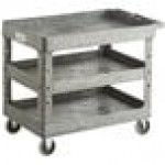 Lavex Medium Gray 2-Shelf Utility Cart - 34 1/2