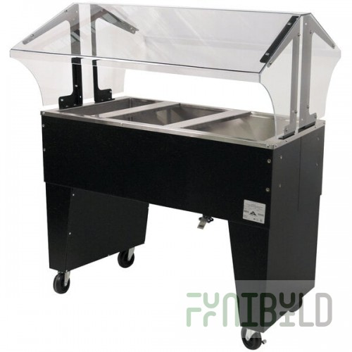 Advance Tabco B3-CPU-B Three Well Everyday Buffet Ice-Cooled Table with Open Base - Open Well