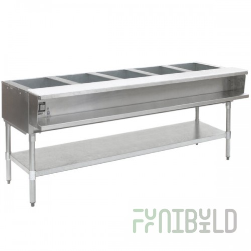 Eagle Group ASWT5 Liquid Propane Five Pan Sealed Well Water Bath Steam Table with Stainless Steel Legs