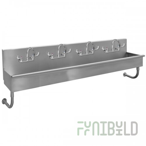 Advance Tabco 19-18-80-ADA-F 16-Gauge Stainless Steel ADA Multi-Station Hand Sink with 5