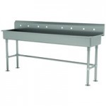 Advance Tabco 19-18-80-ADA-F 16-Gauge Stainless Steel ADA Multi-Station Hand Sink with 5 Advance Tabco 19-18-80-ADA-F 16-Gauge Stainless Steel ADA Multi-Station Hand Sink with 5