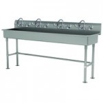Advance Tabco 19-18-80-ADA-F 16-Gauge Stainless Steel ADA Multi-Station Hand Sink with 5 Advance Tabco 19-18-80-ADA-F 16-Gauge Stainless Steel ADA Multi-Station Hand Sink with 5