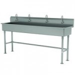 Advance Tabco 19-18-80-ADA-F 16-Gauge Stainless Steel ADA Multi-Station Hand Sink with 5 Advance Tabco 19-18-80-ADA-F 16-Gauge Stainless Steel ADA Multi-Station Hand Sink with 5