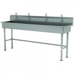 Advance Tabco 19-18-80-ADA-F 16-Gauge Stainless Steel ADA Multi-Station Hand Sink with 5 Advance Tabco 19-18-80-ADA-F 16-Gauge Stainless Steel ADA Multi-Station Hand Sink with 5