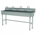 Advance Tabco 19-18-80-ADA-F 16-Gauge Stainless Steel ADA Multi-Station Hand Sink with 5 Advance Tabco 19-18-80-ADA-F 16-Gauge Stainless Steel ADA Multi-Station Hand Sink with 5