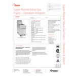 Dean by Frymaster SR62G Super Runner Liquid Propane Floor Fryer 60-75 lb.