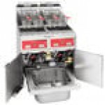 Vulcan 2VK45CF-2 PowerFry5 Liquid Propane 90-100 lb. 2 Unit Floor Fryer System with Computer Controls and KleenScreen Filtration - 140,000 BTU Vulcan 2VK45CF-2 PowerFry5 Liquid Propane 90-100 lb. 2 Unit Floor Fryer System with Computer Controls and KleenScreen Filtration - 140,000 BTU