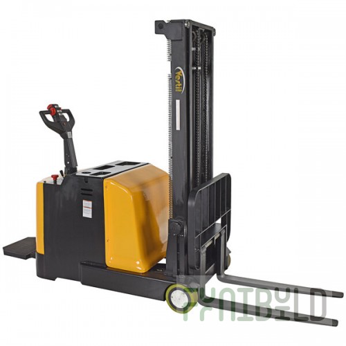 Vestil 2,000 lb. Counter-Balanced Powered Fork Lift Stacker with 8 3/8