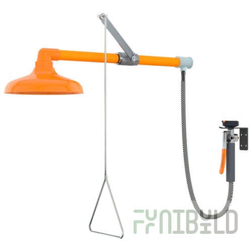 Guardian Equipment G1641 Horizontally Mounted Emergency Shower with Drench Hose and Plastic Head