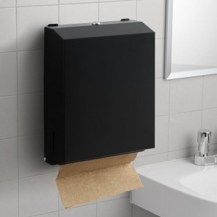 American Specialties, Inc. 10-0210-41 Matte Black Surface-Mounted C-Fold / Multifold Paper Towel Dispenser