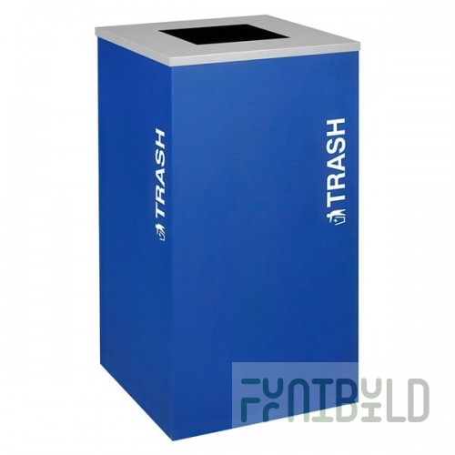 Ex-Cell Kaiser RC-KDSQ-T RYX Kaleidoscope Collection Royal Blue Texture 24 Gallon Customizable Square Trash Can