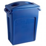 Rubbermaid® Slim Jim 64 Qt. / 16 Gallon Green Rectangular Trash Can with 2 Hole Lid Rubbermaid® Slim Jim 64 Qt. / 16 Gallon Green Rectangular Trash Can with 2 Hole Lid
