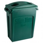 Rubbermaid® Slim Jim 64 Qt. / 16 Gallon Green Rectangular Trash Can with 2 Hole Lid Rubbermaid® Slim Jim 64 Qt. / 16 Gallon Green Rectangular Trash Can with 2 Hole Lid