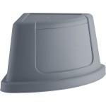 Lavex 21 Gallon Gray Corner Round Push Door Trash Can Lid