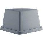 Lavex 21 Gallon Gray Corner Round Push Door Trash Can Lid