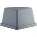 Lavex 21 Gallon Gray Corner Round Push Door Trash Can Lid