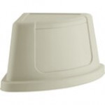 Lavex 21 Gallon Gray Corner Round Push Door Trash Can Lid