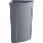 Lavex 21 Gallon Gray Corner Round Push Door Trash Can Lid