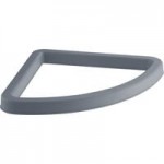 Lavex 21 Gallon Gray Corner Round Push Door Trash Can Lid
