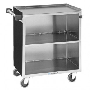 Lakeside 644B Black Laminate 3 Shelf Stainless Steel Beverage Service Cart - 39 1/4
