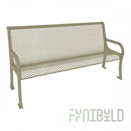 Ultra Site Lexington 8' Beige Diamond Bench with Backrest 99