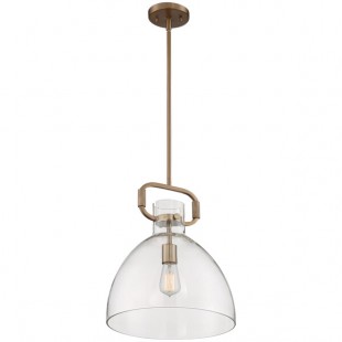 SATCO/NUVO Teresa 1-Light Pendant Light with Clear Glass and Burnished Brass Finish - 120V, 100W SATCO/NUVO Teresa 1-Light Pendant Light with Clear Glass and Burnished Brass Finish - 120V, 100W