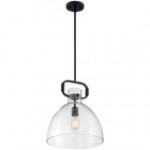 SATCO/NUVO Teresa 1-Light Pendant Light with Clear Glass and Burnished Brass Finish - 120V, 100W SATCO/NUVO Teresa 1-Light Pendant Light with Clear Glass and Burnished Brass Finish - 120V, 100W
