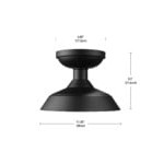 Globe Farmhouse Indoor / Outdoor Matte Black Flush Mount Light - 120V, 60W Globe Farmhouse Indoor / Outdoor Matte Black Flush Mount Light - 120V, 60W