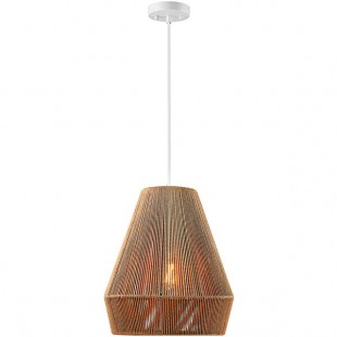 Globe Bohemian Chic Twine / Matte White Pendant Light - 120V, 60W