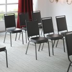 Lancaster Table & Seating Square Back Banquet Chair with Black Vinyl and Silver Vein Frame Lancaster Table & Seating Square Back Banquet Chair with Black Vinyl and Silver Vein Frame