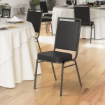Lancaster Table & Seating Square Back Banquet Chair with Black Vinyl and Silver Vein Frame Lancaster Table & Seating Square Back Banquet Chair with Black Vinyl and Silver Vein Frame