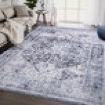Abani Lola Collection 4' x 6' Blue / Gray Vintage Medallion Area Rug Abani Lola Collection 4' x 6' Blue / Gray Vintage Medallion Area Rug