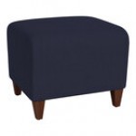 Lesro Ravenna Open House Black Fabric Bench with Walnut Wood Legs