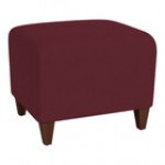Lesro Ravenna Open House Black Fabric Bench with Walnut Wood Legs