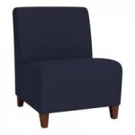 Lesro Ravenna Open House Black Fabric Bench with Walnut Wood Legs