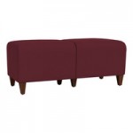 Lesro Ravenna Open House Black Fabric Bench with Walnut Wood Legs