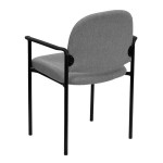 Flash Furniture BT-516-1-GY-GG Gray Fabric Stackable Side Chair with Arms