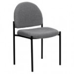 Flash Furniture BT-516-1-GY-GG Gray Fabric Stackable Side Chair with Arms