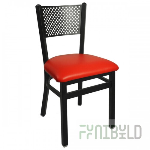 BFM Seating Polk Sand Black Steel Side Chair with 2