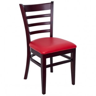 BFM Seating Berkeley Dark Mahogany Beechwood Ladder Back Side Chair with 2