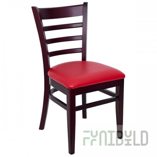 BFM Seating Berkeley Dark Mahogany Beechwood Ladder Back Side Chair with 2