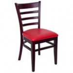 BFM Seating Berkeley Dark Mahogany Beechwood Ladder Back Side Chair with 2 BFM Seating Berkeley Dark Mahogany Beechwood Ladder Back Side Chair with 2