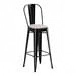 Lancaster Table & Seating Axel Black Powder-Coated Outdoor Chair with Gray Faux Teak Slat Seat Lancaster Table & Seating Axel Black Powder-Coated Outdoor Chair with Gray Faux Teak Slat Seat