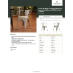 Lancaster Table & Seating Alloy Silver Indoor Arm Chair with White Vinyl Cushion Lancaster Table & Seating Alloy Silver Indoor Arm Chair with White Vinyl Cushion